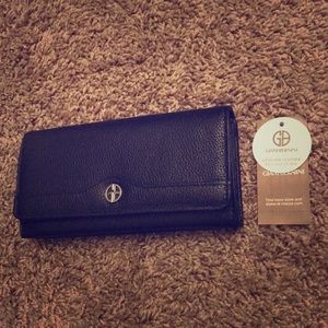 Giani Bernini Large Black Genuine Leather Wallet